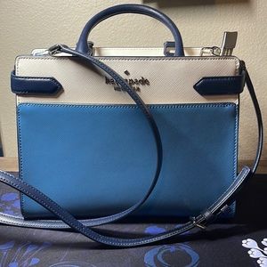 Kate Spade New York Staci Medium Satchel Crossbody Saffiano Leather Handbag